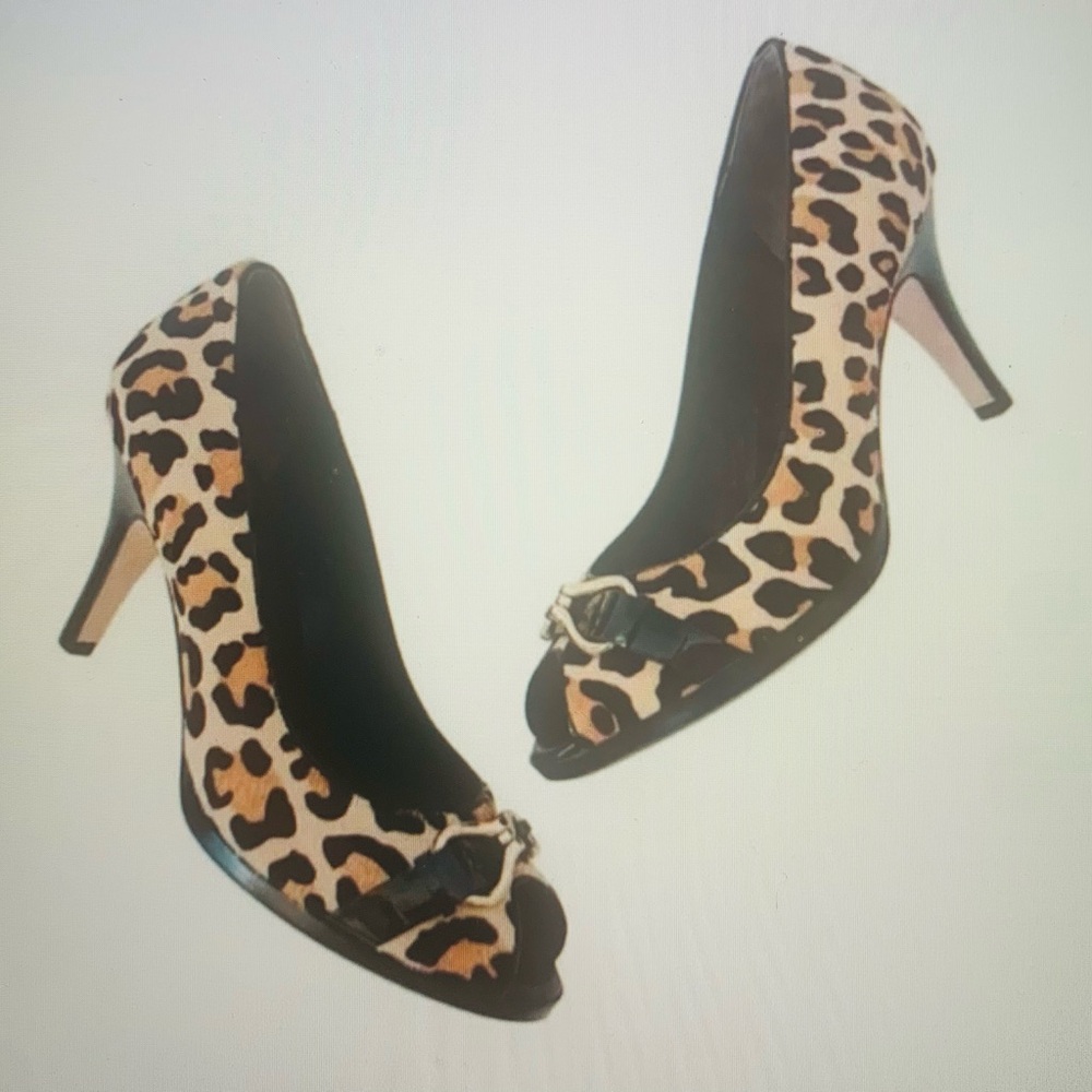 Cole Haan - Calf Hair Animal Print       Peep-Toe Heels Size 8.5